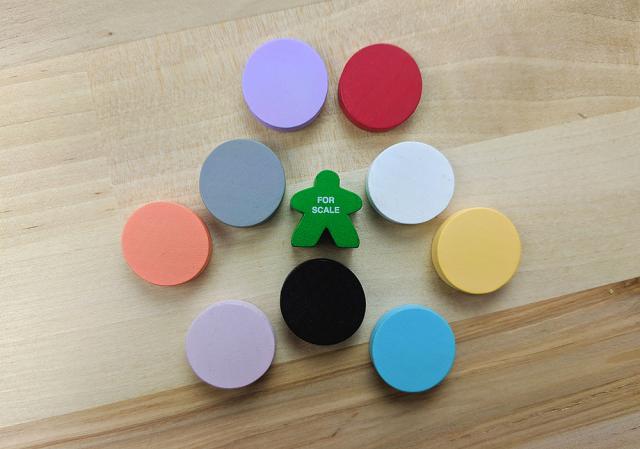 The Game Crafter - Board Game Pieces - 20mm x 5mm Wood Disc