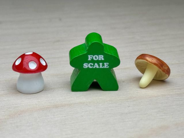 The Game Crafter - Board Game Pieces - Premium Mushroom & Premium Brown Mushroom